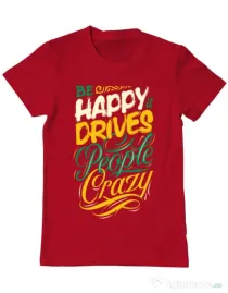 Tricou ADLER barbat Be happy Rosu