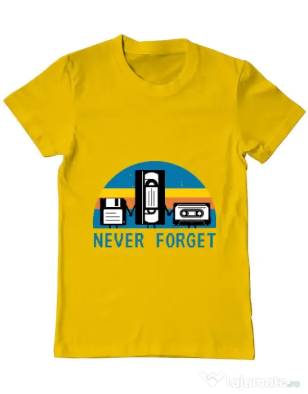 Tricou ADLER barbat Never forget Galben