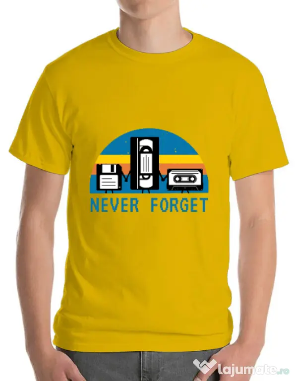 Tricou ADLER barbat Never forget Galben