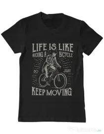 Tricou ADLER barbat Life Is Like Riding A Bicycle Negru