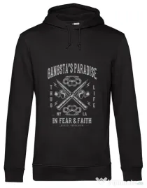 Hoodie barbat cu gluga Gangstas Paradise Negru