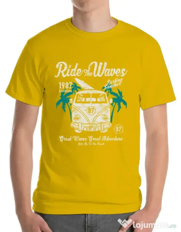 Tricou ADLER barbat Ride The Waves Galben