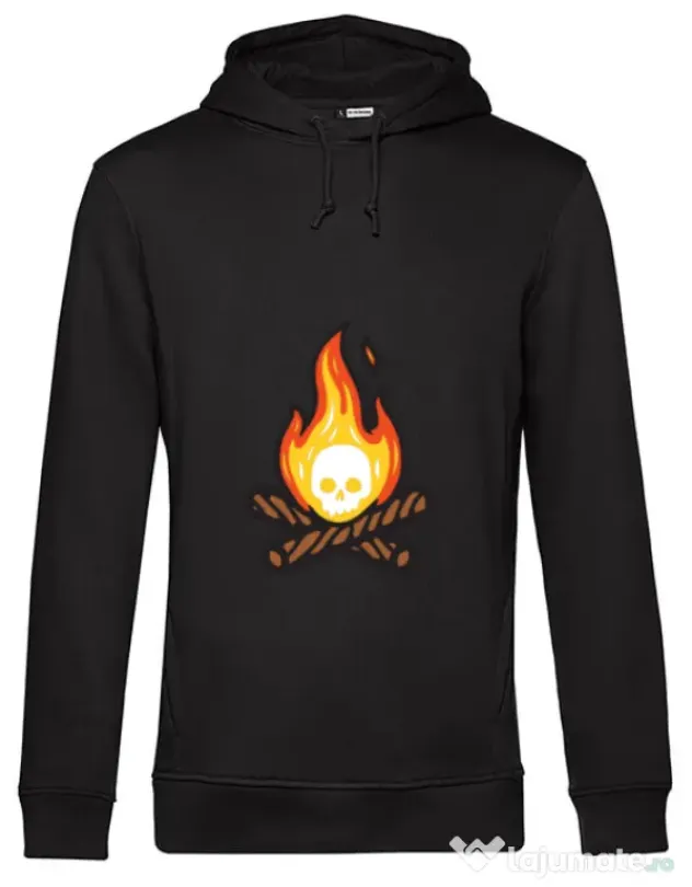 Hoodie barbat cu gluga Skullfire Negru