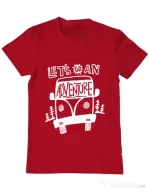 Tricou ADLER barbat Lets Go an Adventure Rosu