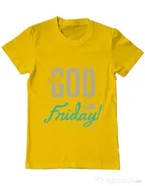 Tricou ADLER barbat Thank GOD its Friday Galben