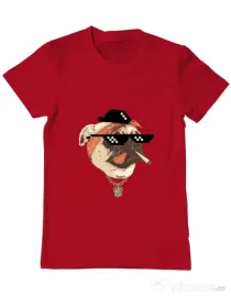 Tricou ADLER barbat Pug Life Rosu