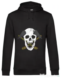 Hoodie barbat cu gluga Skull Axe Negru