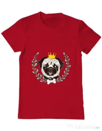 Tricou ADLER barbat King Of Pug Rosu