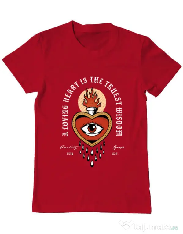 Tricou ADLER barbat Burning Heart Rosu