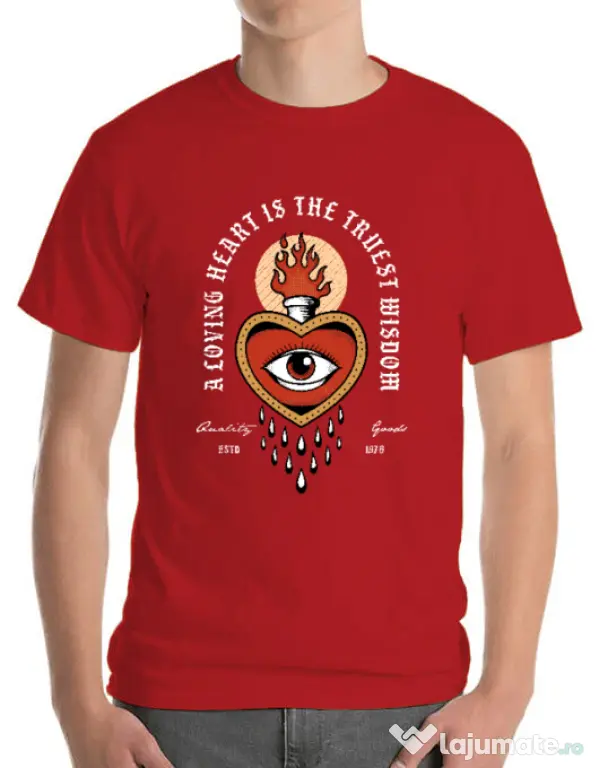 Tricou ADLER barbat Burning Heart Rosu