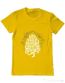 Tricou ADLER barbat Let's find beautiful place to get lost Galben