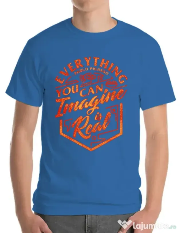 Tricou ADLER barbat Everything You Can Imagine is Real Albastru azuriu