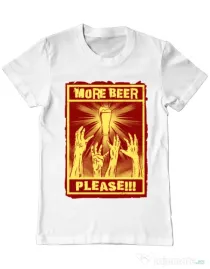 Tricou ADLER barbat Thirsty zombies Alb