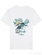 Tricou STANLEY STELLA barbat Wake up and drink a coffee Alb