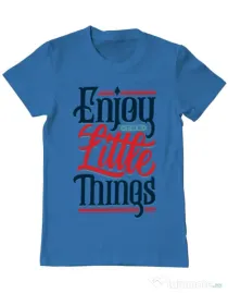 Tricou ADLER barbat Enjoy The Little Things Albastru azuriu
