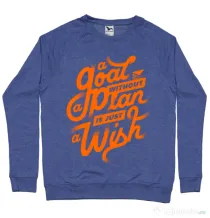 Bluza ADLER barbat A Goal Without a Plan is Just a Wish Albastru melanj