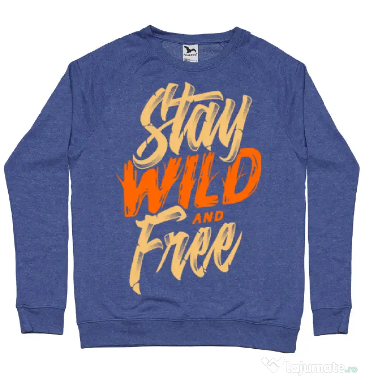 Bluza ADLER barbat Stay Wild and Free Albastru melanj