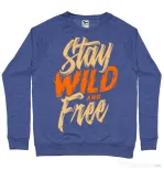 Bluza ADLER barbat Stay Wild and Free Albastru melanj