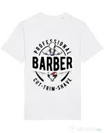 Tricou STANLEY STELLA barbat Professional barber Alb
