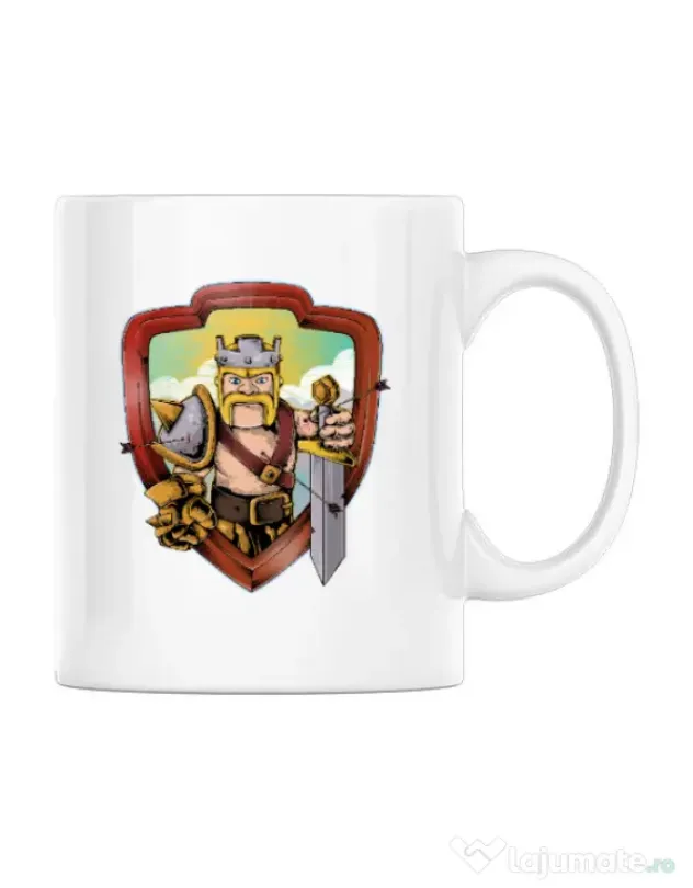 Cana personalizata The Barbarian Alb