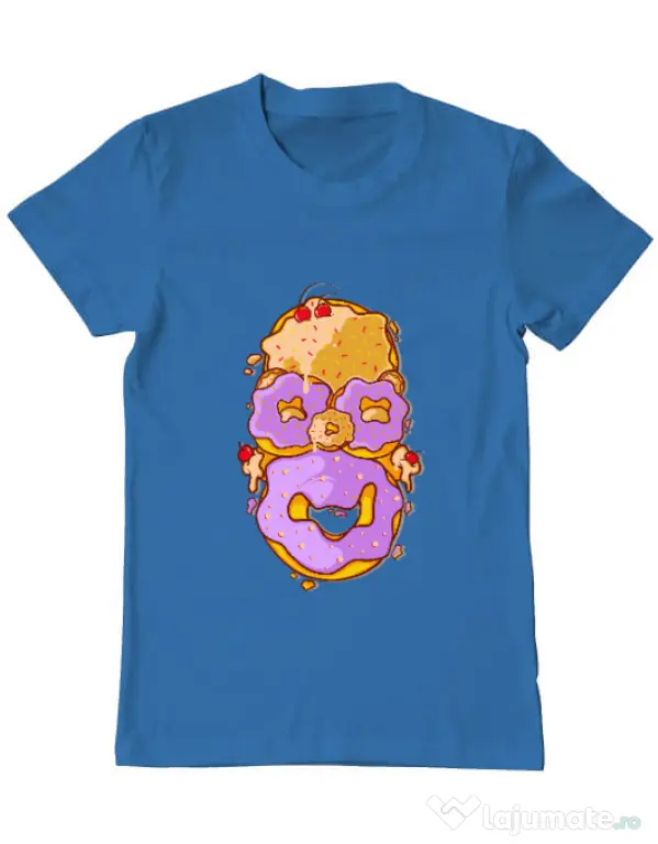 Tricou ADLER barbat Homer Donut Albastru azuriu