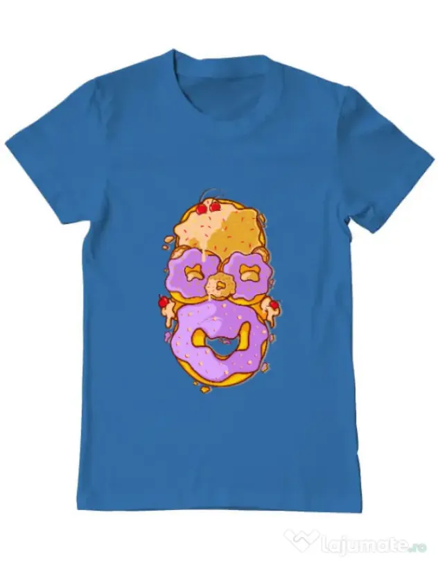 Tricou ADLER barbat Homer Donut Albastru azuriu
