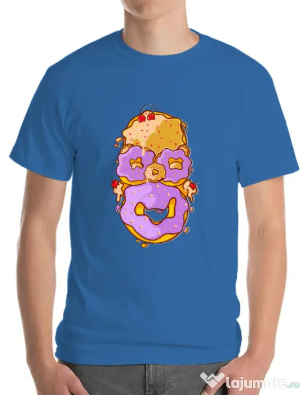 Tricou ADLER barbat Homer Donut Albastru azuriu