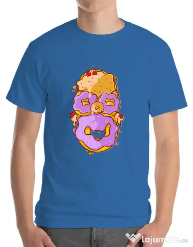 Tricou ADLER barbat Homer Donut Albastru azuriu