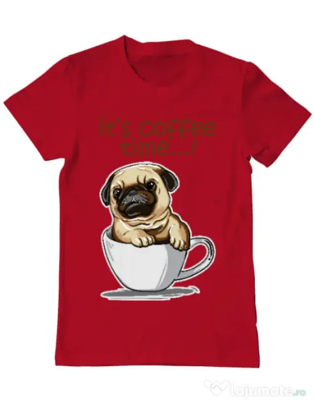 Tricou ADLER barbat Its Coffee Time Rosu