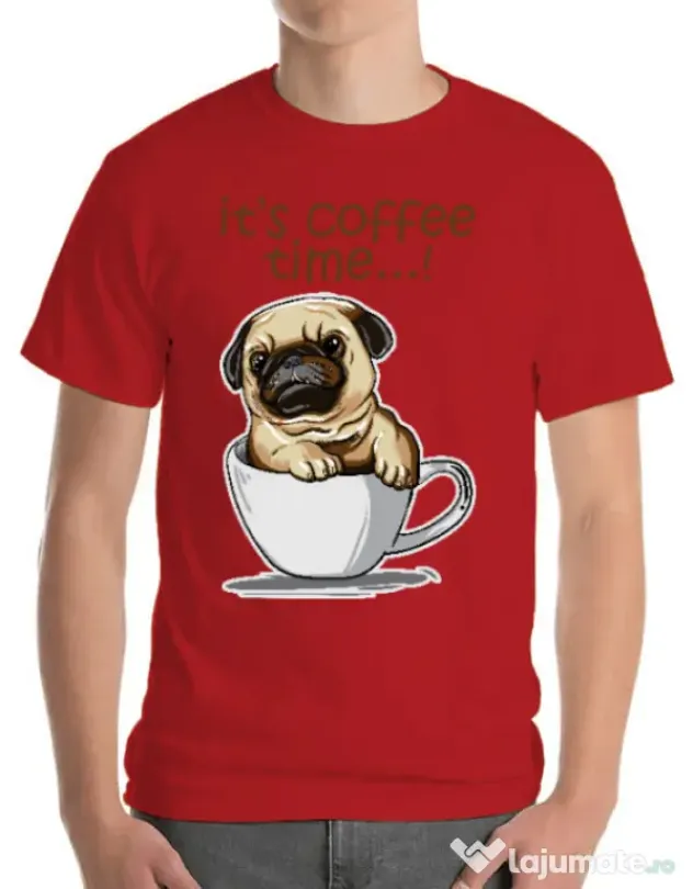 Tricou ADLER barbat Its Coffee Time Rosu