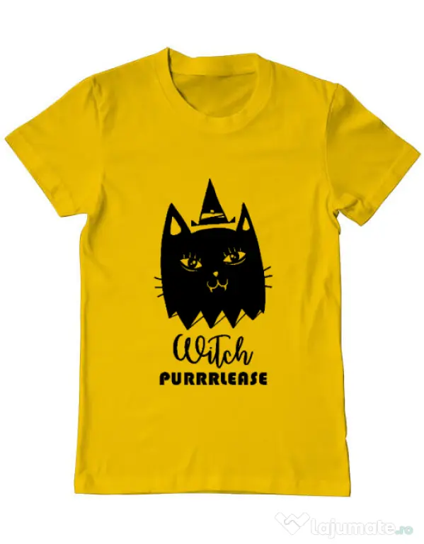 Tricou ADLER barbat Witch Purrrlease Galben