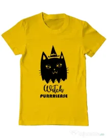 Tricou ADLER barbat Witch Purrrlease Galben