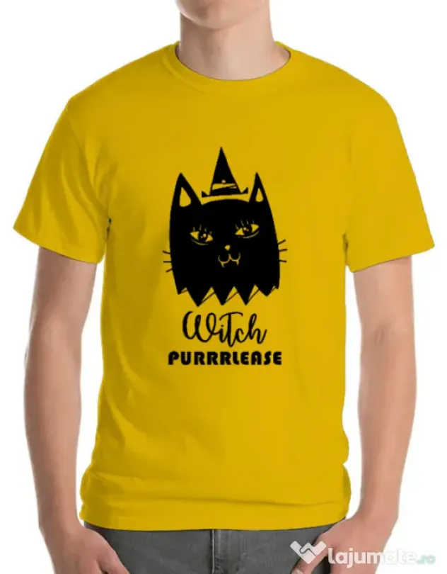 Tricou ADLER barbat Witch Purrrlease Galben