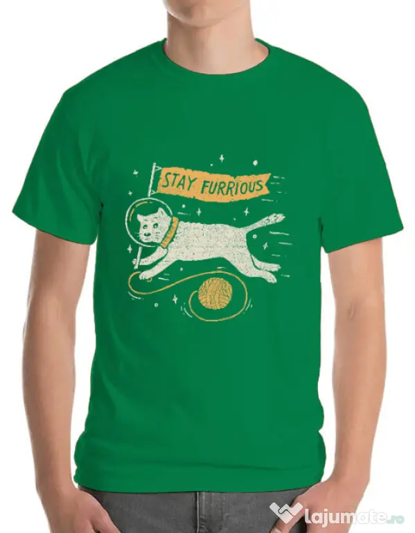 Tricou ADLER barbat Stay Furrious Verde mediu