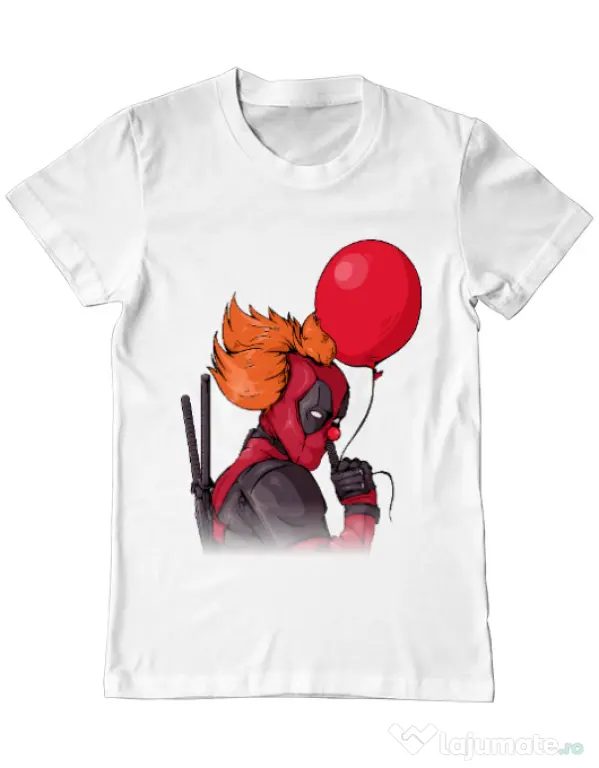 Tricou ADLER barbat IT is Deadpool Alb