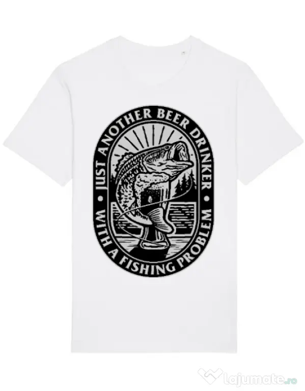 Tricou STANLEY STELLA barbat Fishing problem Alb