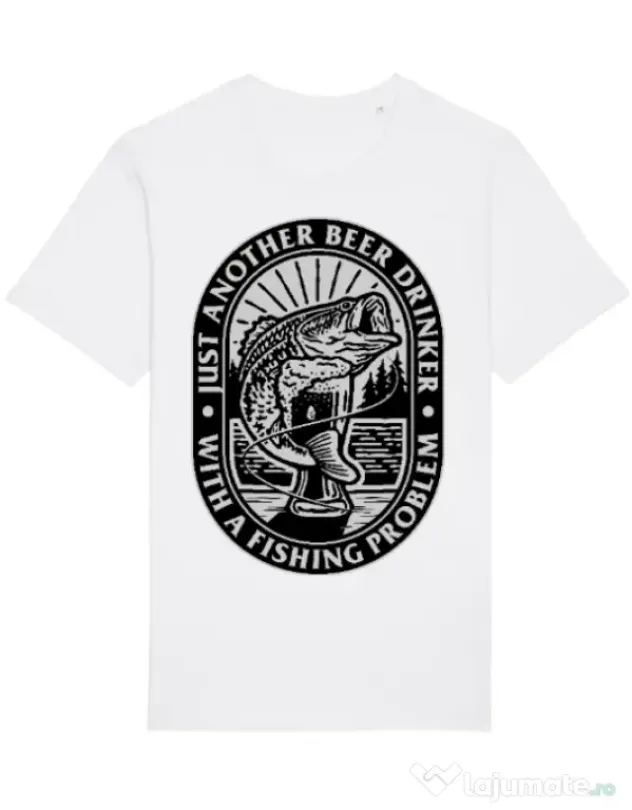 Tricou STANLEY STELLA barbat Fishing problem Alb