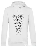 Hoodie barbat cu gluga Tu esti visul meu Alb