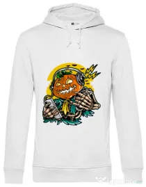 Hoodie barbat cu gluga Pumpkin Music Alb