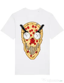 Tricou STANLEY STELLA barbat Pizza skull Alb