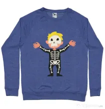 Bluza ADLER barbat Halloween Skull Albastru melanj