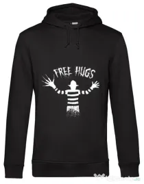 Hoodie barbat cu gluga Free hugs Negru