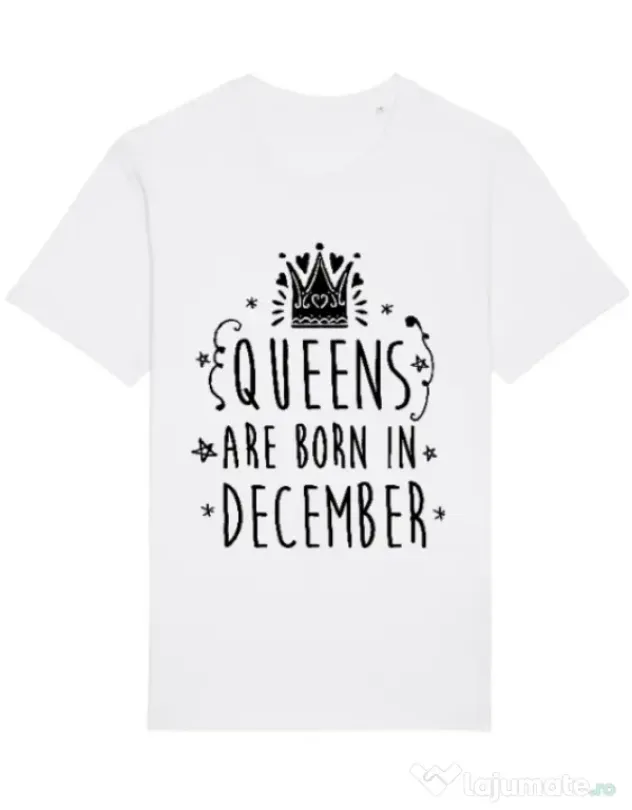 Tricou STANLEY STELLA barbat Queens are born in December Alb
