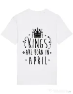 Tricou STANLEY STELLA barbat Kings are born in April Alb