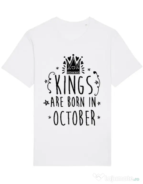 Tricou STANLEY STELLA barbat Kings are born in October Alb