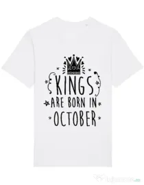 Tricou STANLEY STELLA barbat Kings are born in October Alb