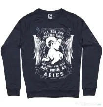 Bluza ADLER barbat The best men are born as Aries Denim inchis