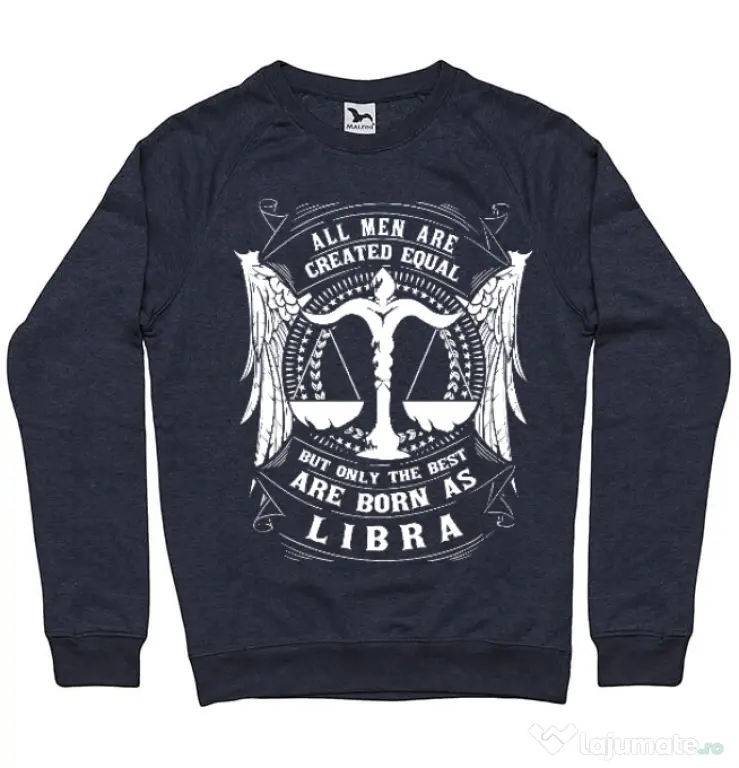 Bluza ADLER barbat The best men are born as Libra Denim inchis