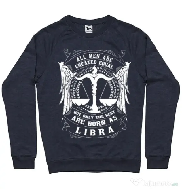 Bluza ADLER barbat The best men are born as Libra Denim inchis