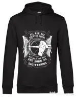 Hoodie barbat cu gluga The best men are born as Sagittarius Negru